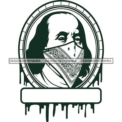 Bald Head Man Wearing Musk Color Dripping Circle Design Element Musk White Background SVG JPG PNG Vector Clipart Cricut Cutting Files