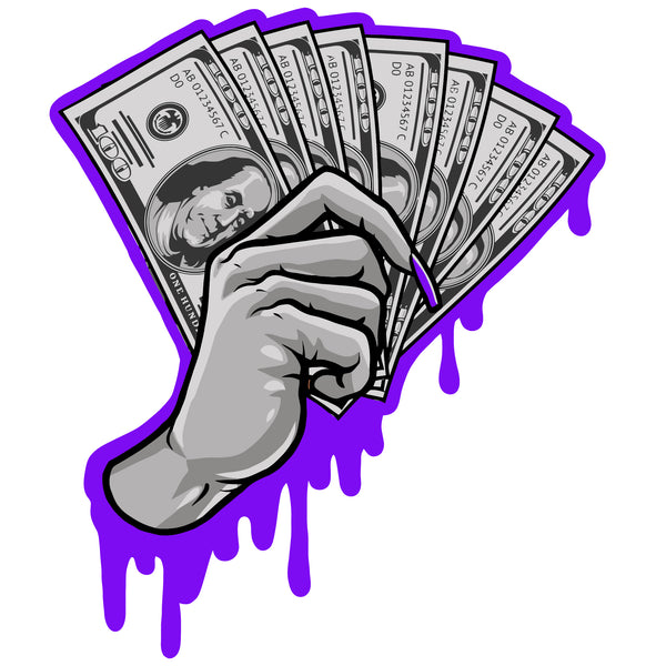 Woman Hand Holding Cash Money Long Nail Vector Color Dripping White Background SVG JPG PNG Vector Clipart Cricut Cutting Files