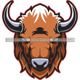 Bull Animal Head Horn Wildlife Mammal Mascot SVG PNG JPG Cut Files For Silhouette Cricut and More!