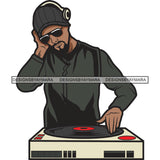 DJ Man Scratching Disco CD Stereo Entertainment SVG PNG JPG Cut Files For Silhouette Cricut and More!