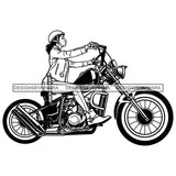 Biker Chick Chopper Motorcycle Cruiser Riding Speed Helmet Vector Designs For T-Shirt and Other Products SVG PNG JPG Cutting Files For Silhouette Cricut and More!