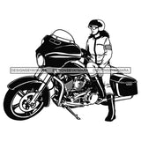 Biker Chick Chopper Motorcycle Cruiser Woman Riding Speed Vector Designs For T-Shirt and Other Products SVG PNG JPG Cutting Files For Silhouette Cricut and More!