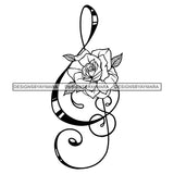 Music Note Rosses Classic Musical Melody Sound Tattoo Ideas Vector Designs For T-Shirt and Other Products SVG PNG JPG Cut Files For Silhouette Cricut and More!