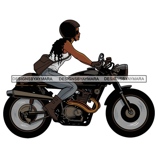 Biker Chick Chopper Motorcycle Cruiser Woman Riding Speed Vector Designs For T-Shirt and Other Products SVG PNG JPG Cutting Files For Silhouette Cricut and More!