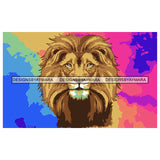 Lion Face Power Mammal Wild Animal Aggressive Wildlife Vector Designs For T-Shirt and Other Products SVG PNG JPG Cutting Files For Silhouette Cricut and More!