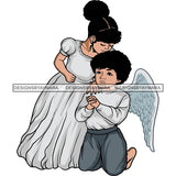 Angels Angel Baby Girl Boy Praying Hands Wings Heaven Peace Love Vector Designs For T-Shirt and Other Products SVG PNG JPG Cutting Files For Silhouette Cricut and More!