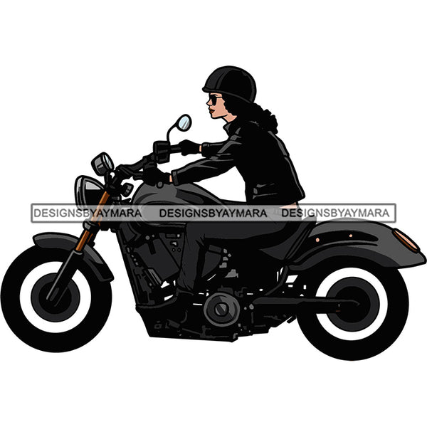 Biker Chick Chopper Motorcycle Cruiser Woman Riding Speed Vector Designs For T-Shirt and Other Products SVG PNG JPG Cutting Files For Silhouette Cricut and More!