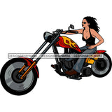 Biker Chick Chopper Motorcycle Cruiser Woman Riding Speed Vector Designs For T-Shirt and Other Products SVG PNG JPG Cutting Files For Silhouette Cricut and More!