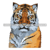 Tiger Bengal Face Power Aggressive Animal Wildlife Nature Big Cat Vector Designs For T-Shirt and Other Products SVG PNG JPG Cut Files For Silhouette Cricut and More!