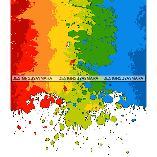 Rainbow Color Splash Background Design Element Vector Designs For T-Shirt and Other Products SVG PNG JPG Cut Files For Silhouette Cricut and More!