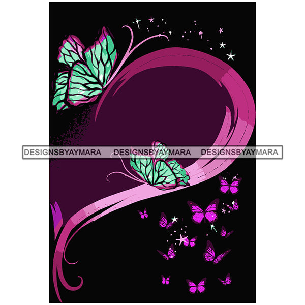 Half Heart Butterfly Love Sparkles Tattoo Ideas Vector Designs For T-Shirt and Other Products SVG PNG JPG Cut Files For Silhouette Cricut and More!