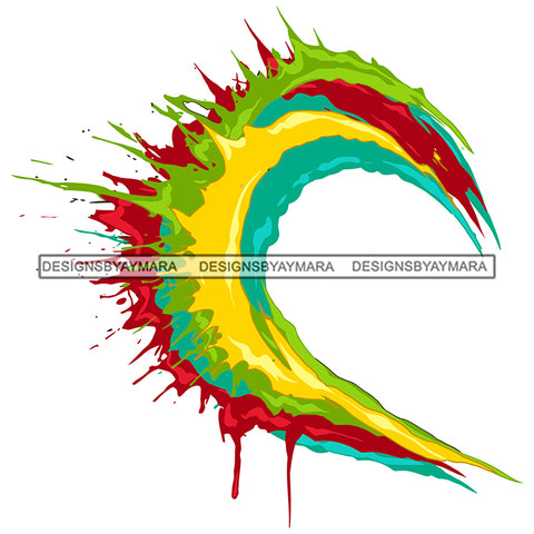 Rainbow Colorful Splash Design Element Vector Designs For T-Shirt and Other Products SVG PNG JPG Cut Files For Silhouette Cricut and More!