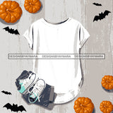 Halloween Blank Mock Up Bait Scary Vector Designs For T-Shirt and Other Products SVG PNG JPG Cut Files For Silhouette Cricut and More!