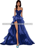 Model Fashion Woman Posing Fancy Gown Dress Vogue Goddess Glamour Trendy Clothing Wavy Hair Style SVG Cutting Files For Silhouette Cricut More