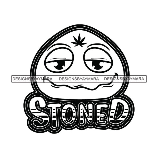 Stoned Alien Blunt Weed Cannabis 420 Medical Marijuana Pot High Life B/W SVG JPG PNG  Vector Clipart Digital Download Circuit Cut Cutting