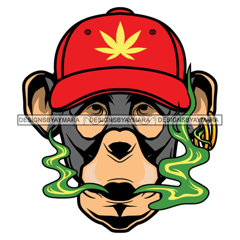 Bear Animal Face Marijuana Leaf Baseball Cap Smoke Cannabis Medicinal Drug SVG JPG PNG Vector Clipart Cricut Silhouette Cut Cutting