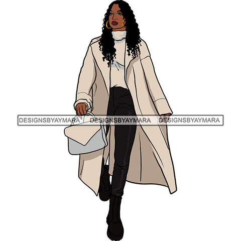 Winter Fall Fashion Woman Model Casual Clothing Outfit Cold Weather Jacket Coat Sweater Autumn SVG JPG PNG Clipart Cricut Silhouette Cut Cutting
