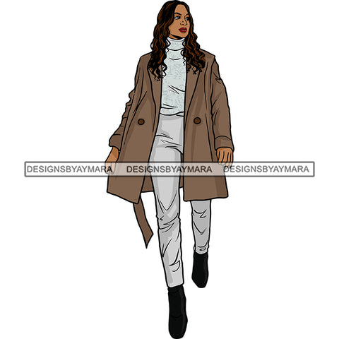 Winter Fall Fashion Woman Model Casual Clothing Outfit Cold Weather Jacket Coat Sweater Autumn SVG JPG PNG Clipart Cricut Silhouette Cut Cutting