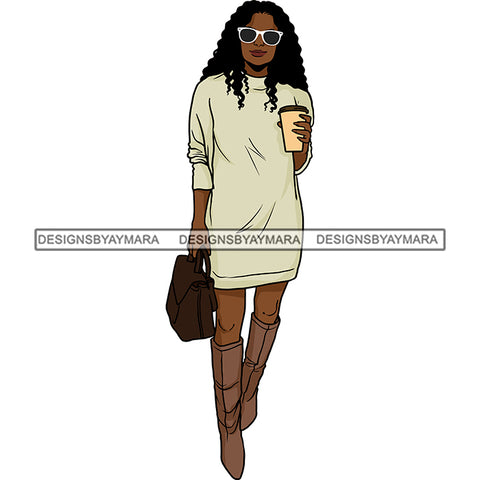 Winter Fall Fashion Woman Model Casual Clothing Outfit Cold Weather Jacket Coat Sweater Autumn SVG JPG PNG Clipart Cricut Silhouette Cut Cutting