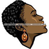 Black Woman With Short Hair  Head SVG JPG PNG Vector Clipart Cricut Silhouette Cut Cutting