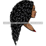 Black Woman With Long Wavy Hair Head SVG JPG PNG Vector Clipart Cricut Silhouette Cut Cutting