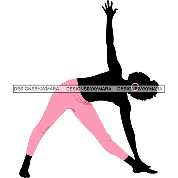 Afro Woman Silhouette Doing Yoga Meditating Relax Meditate .SVG Cutting Files For Silhouette Cricut and More!