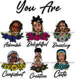 You Are Amazing Important Blessed Woman Qualities Melanin Nubian Black Girl Magic SVG Cutting Files For Silhouette Cricut and More