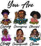 You Are Amazing Important Blessed Woman Qualities Melanin Nubian Black Girl Magic SVG Cutting Files For Silhouette Cricut and More