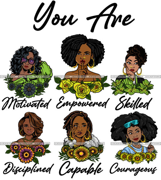 You Are Amazing Important Blessed Woman Qualities Melanin Nubian Black Girl Magic SVG Cutting Files For Silhouette Cricut and More