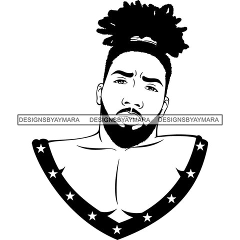 Afro Man Male African American Strong Handsome SVG Cutting Files