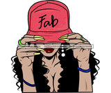 Black Goddess Boss Lady Nubian Portrait Fab Cap Nails Sexy Woman Curly Hair Style  SVG Cutting Files For Silhouette  Cricut