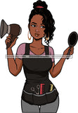 Afro Woman Hair Stylist Beauty Salon Hair Dresser Cosmetic Combs Curly Hair Style SVG Cutting Files For Silhouette and Cricut