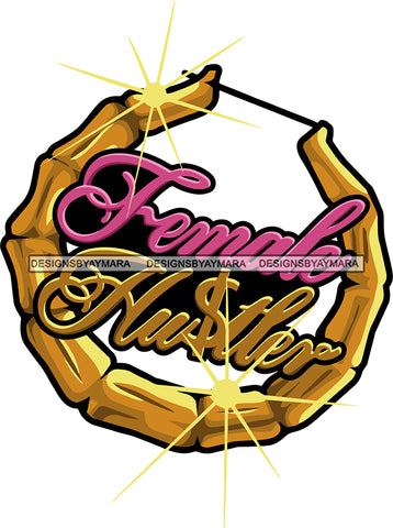 Female Hustler Bamboo Earrings SVG Cutting Files For Silhouette Cricut More