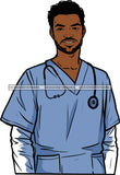 Afro Doctor Nurse Hero Medical Occupation Black African Model Male Strength Men Power Healthy  SVG Cutting Files For Silhouhette Cricut