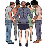 Afro Black White Women Men Praying God Togetherness Religious Unity Faith  SVG Cutting Files For Silhouette Cricut