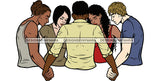 Afro Black White Women Men Praying God Togetherness Religious Unity Faith  SVG Cutting Files For Silhouette Cricut