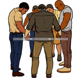 Afro Black White Men White Praying God Togetherness Religious Unity Faith  SVG Cutting Files For Silhouette Cricut