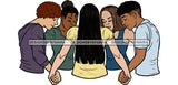 Afro Black White Women Men Praying God Togetherness Religious Unity Faith  SVG Cutting Files For Silhouette Cricut
