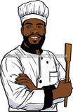 Afro Chef Man Toque Hat Culinary Gourmet Food Occupation SVG Cutting Files For Silhouette Cricut and More