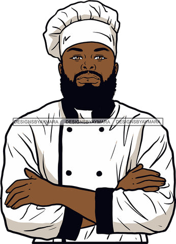 Afro Chef Man Toque Hat Culinary Gourmet Food Occupation SVG Cutting Files For Silhouette Cricut and More
