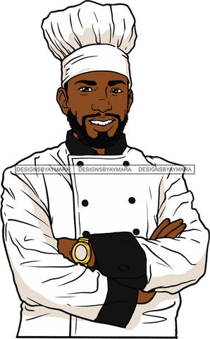 Afro Chef Man Culinary Gourmet Food Occupation SVG Cutting Files For Silhouette Cricut and More
