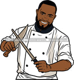 Afro Chef Man Culinary Utensils Gourmet Food Occupation SVG Cutting Files For Silhouette Cricut and More