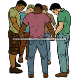 Afro Black White Men Praying God Togetherness Religious Unity Faith  SVG Cutting Files For Silhouette Cricut