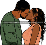 Black Couple Sexy Relationship African Ethnicity Strong Family Falling in Love Kissing Happiness Young Adult SVG Cutting Files For Silhouette and Cricut
