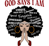 Afro Woman Praying Quotes God Says I Am Unique Special Ephesians SVG Cutting Files For Silhouette and Cricut