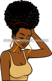 Afro Urban Street Black Girl Babe Bamboo Earrings Sexy Up Do Hair Style SVG Cutting Files For Silhouette Cricut