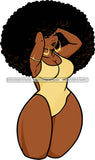 Afro Urban Street Girl Babe Bamboo Hoop Earrings Big Legs Hips Sexy Afro Hair Style SVG Cutting Files For Silhouette Cricut
