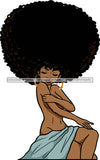 Afro Urban Street Girl Babe Bamboo Hoop Earrings Nude Sexy Afro Hair Style SVG Cutting Files For Silhouette Cricut