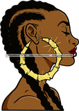 Afro Urban Street Black Girl Babe Bamboo Hoop Earrings Sexy Corn Row Braids Hair Style SVG Cutting Files For Silhouette Cricut