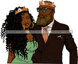 Black Couple Sexy Relationship African King Queen Bamboo Earrings Crown Family Falling in Love Young Adult SVG Cutting Files For Silhouette and Cricut